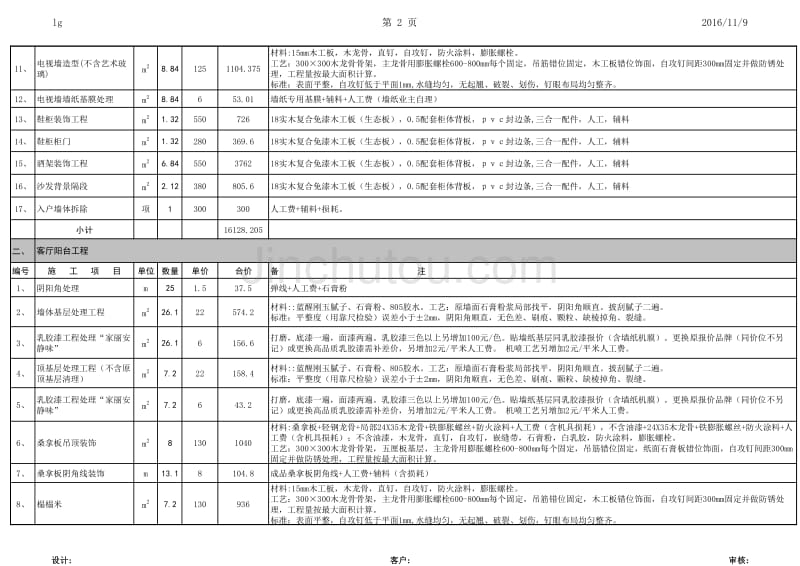 室内装修报价表模板_第2页