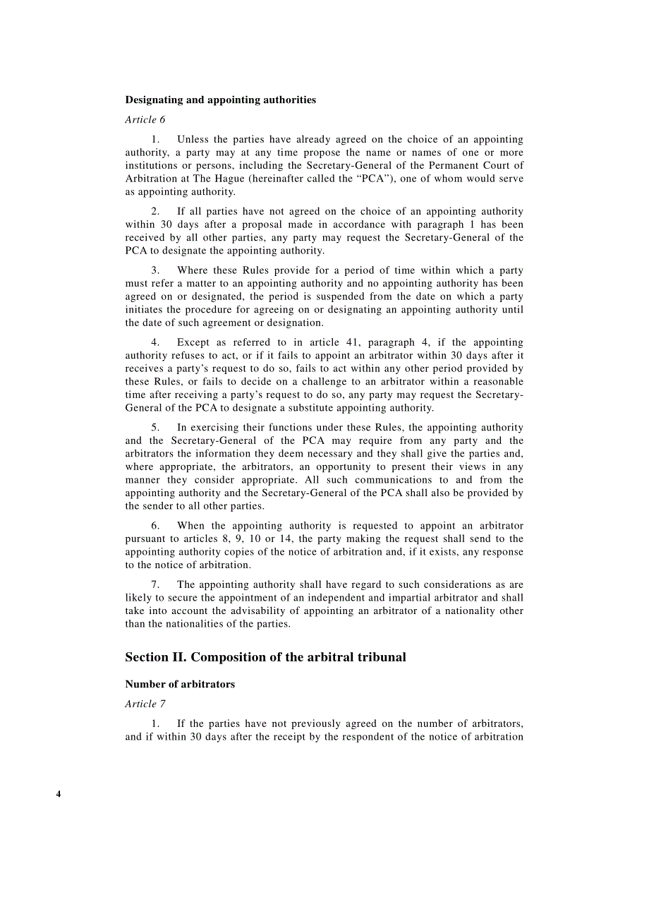 联合国国际贸易法委员会仲裁规则英文 2010修订版_第4页