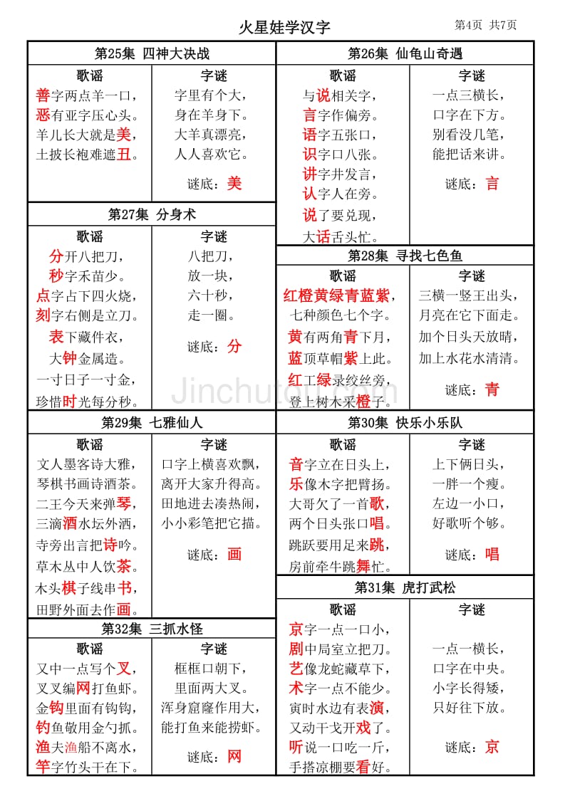 火星娃学汉字(自己整理的)_第4页