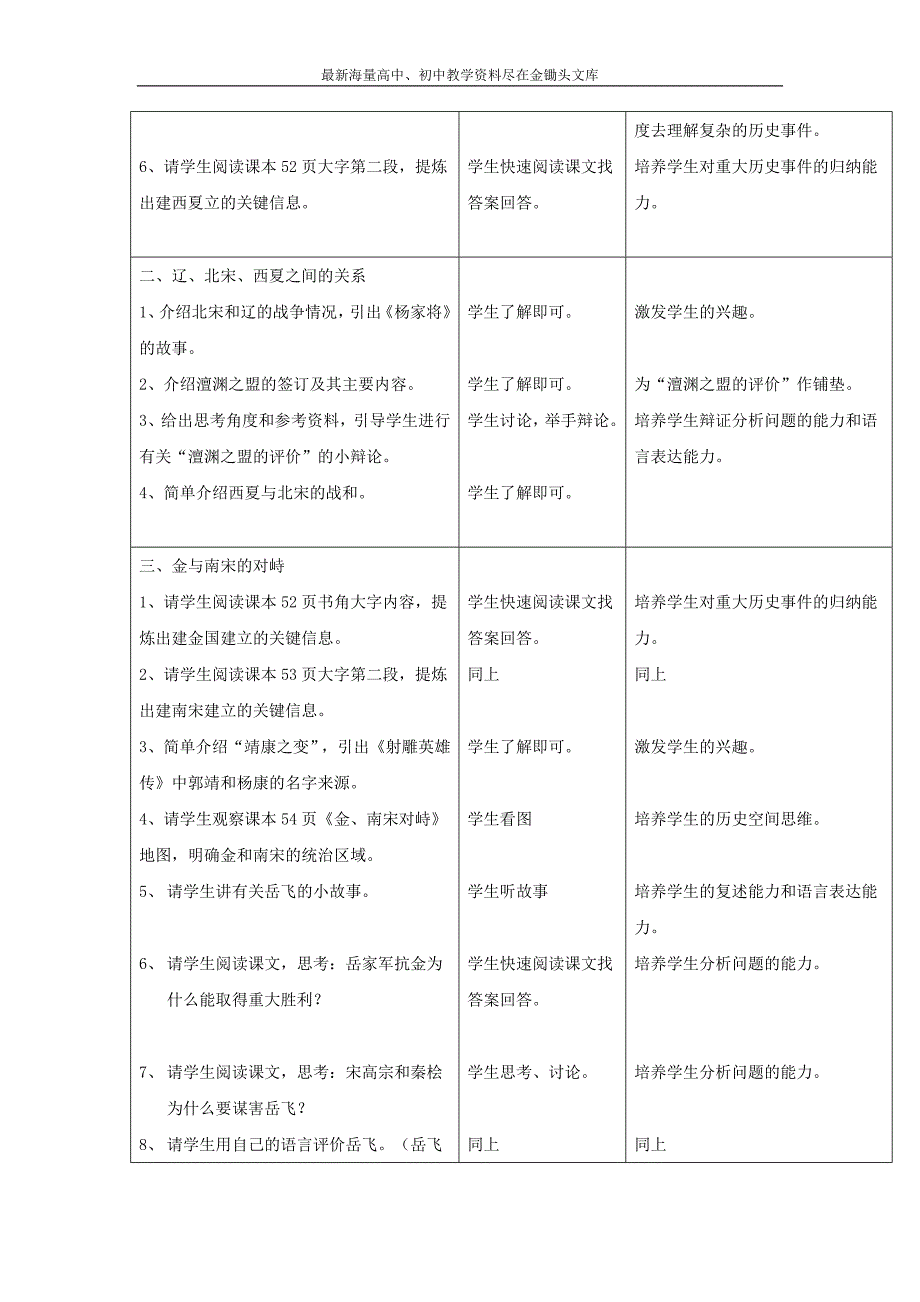 （人教版）七下历史 第9课《民族政权并立的时代》教案（1）_第3页