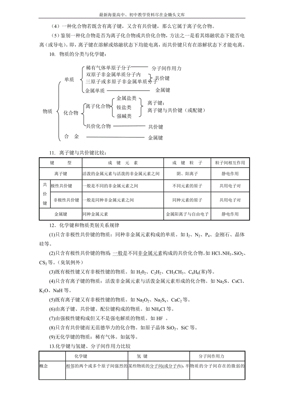 高考化学一轮知识点系列大全（二） 考点十三  化学键（含选修三）_第4页