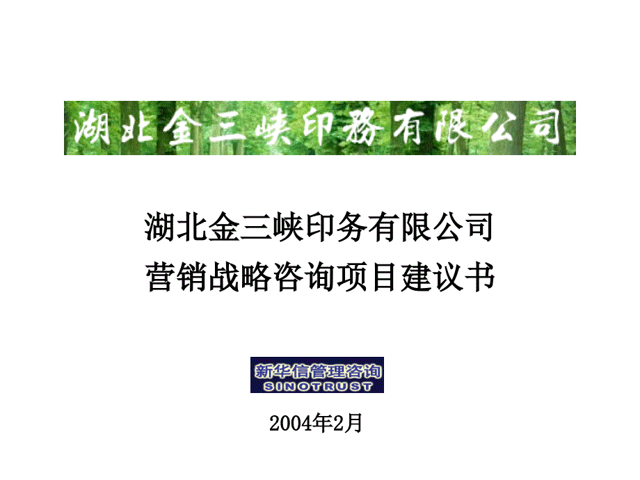 湖北金三峡印务营销体系咨询项目建议书-新华信_第1页