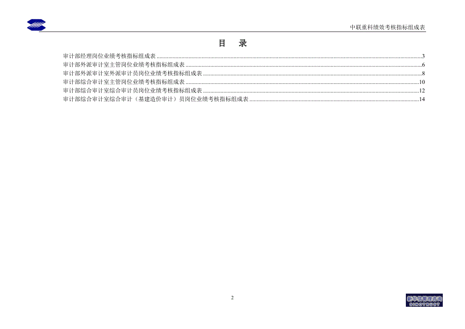 北京国安创想－审计部绩效考核指标_第2页