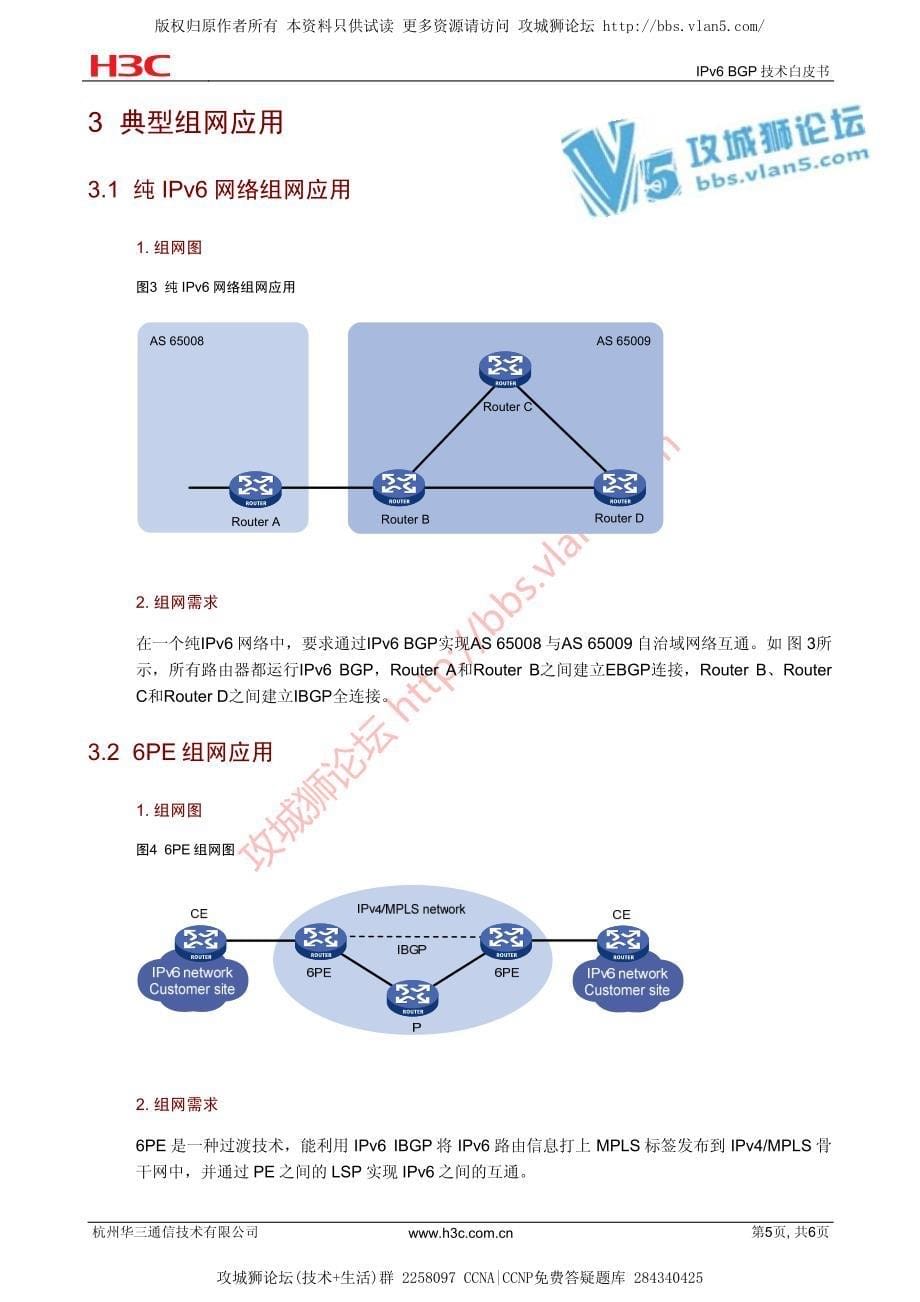 华为技术官方讲解_IPv6 BGP技术白皮书_第5页