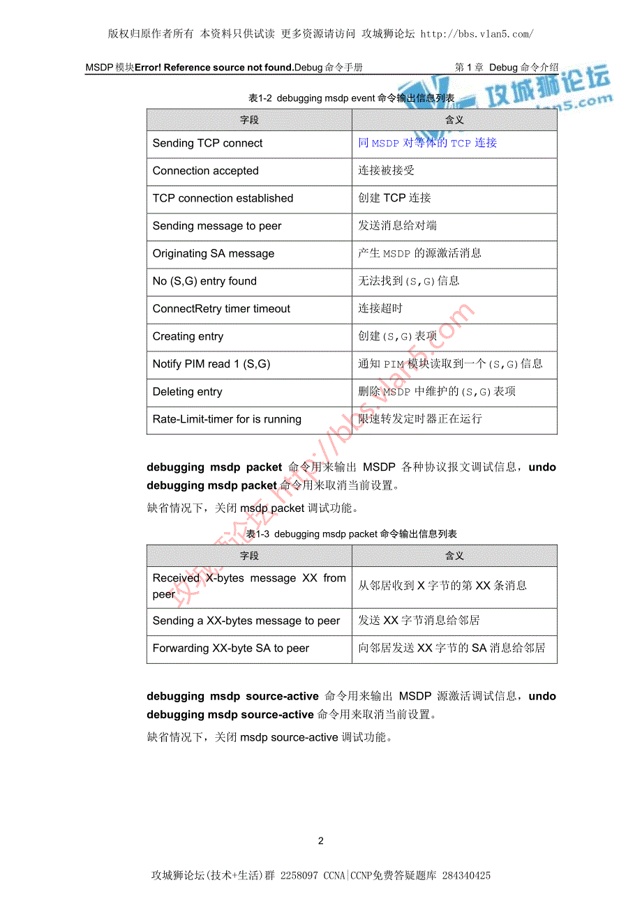 最新H3C排错_MSDP模块Debug命令详解（金炜）_第3页