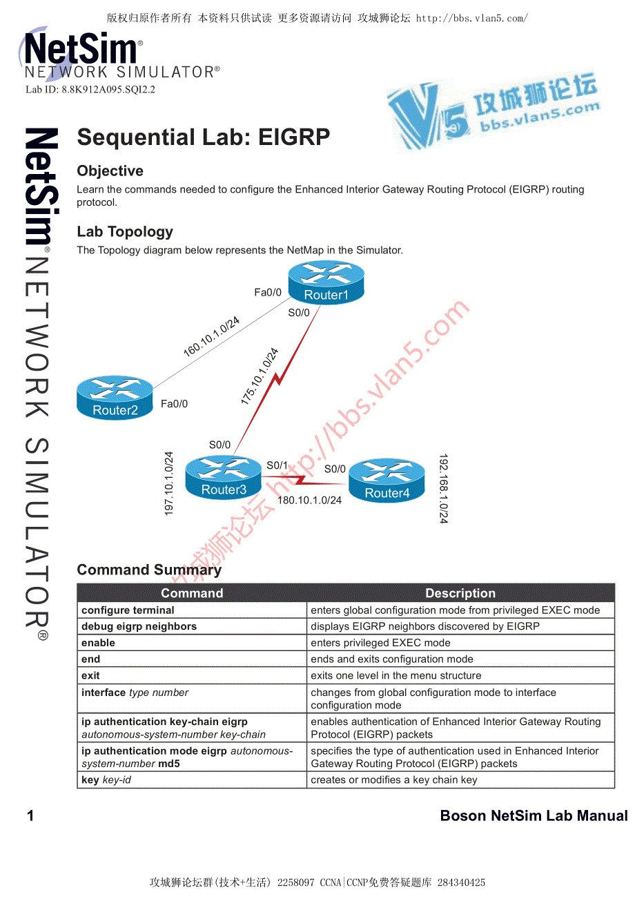 CCNA实验 Sequential Lab 19 - EIGRP_第1页