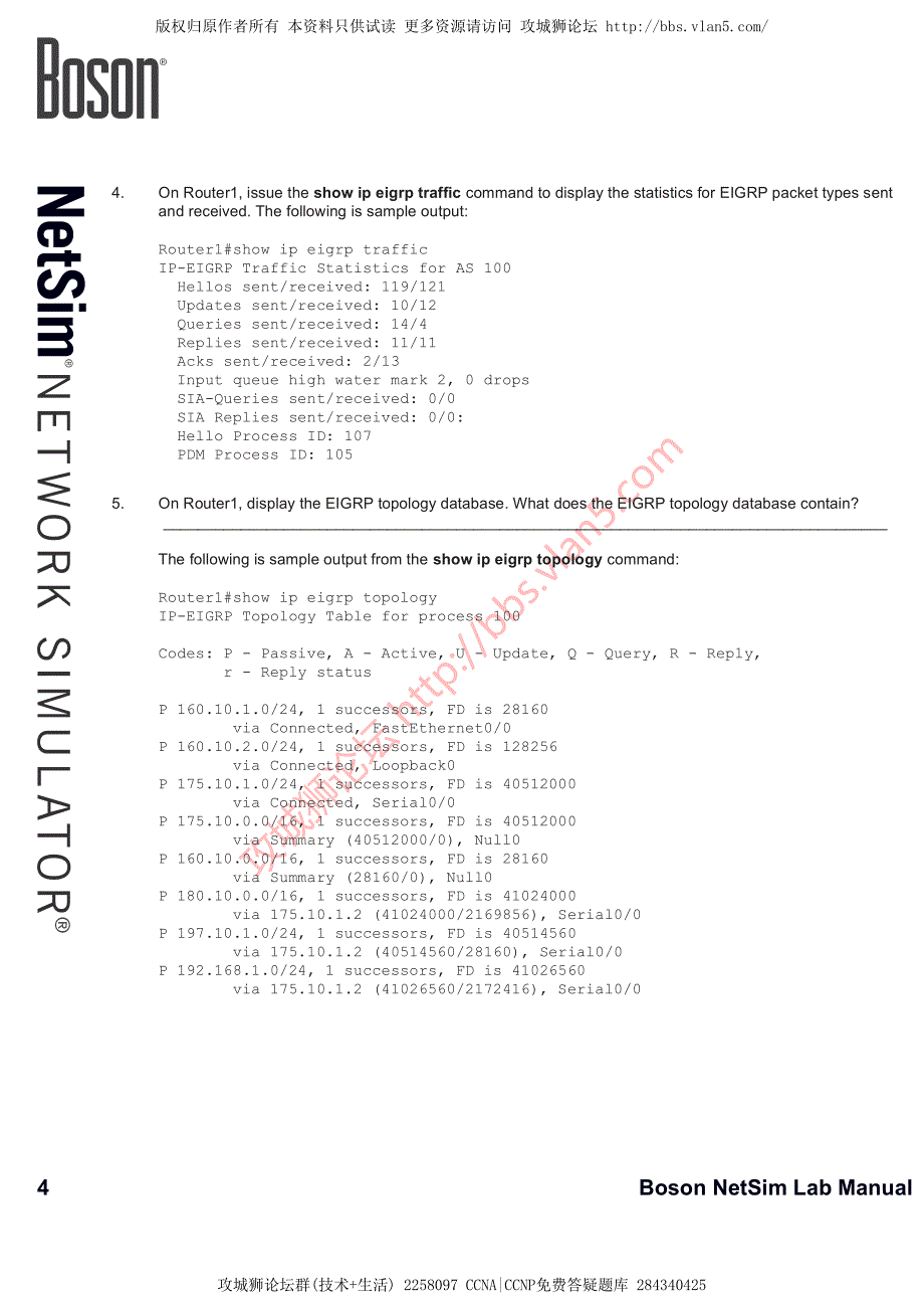 CCNA实验 Sequential Lab 19 - EIGRP_第4页