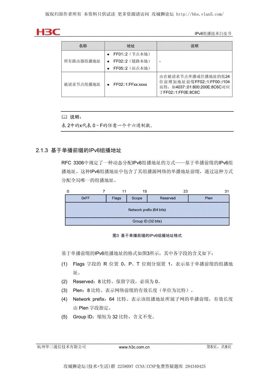 h3c IPv6组播技术白皮书_第5页