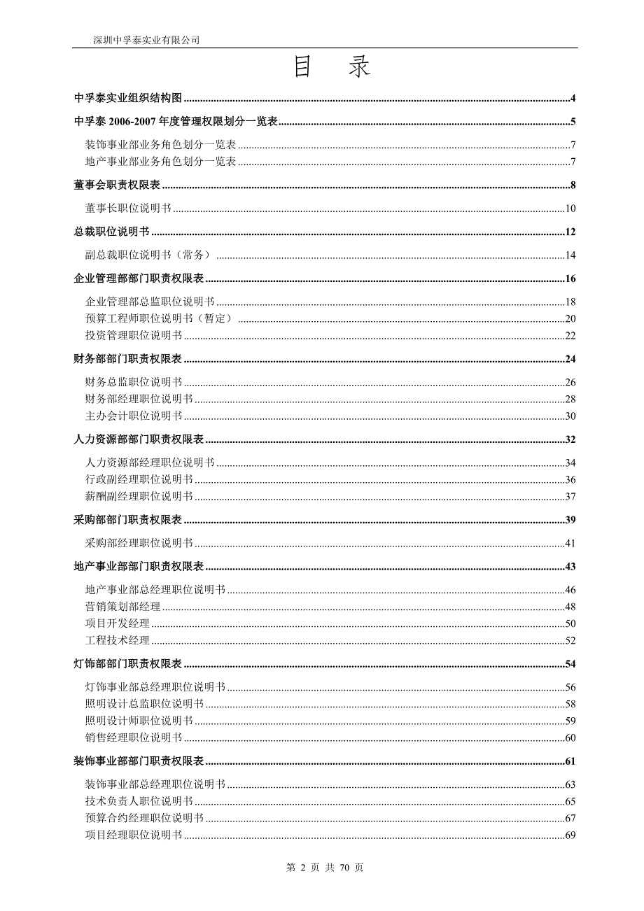 中孚泰公司－关键职位说明书手册_第2页