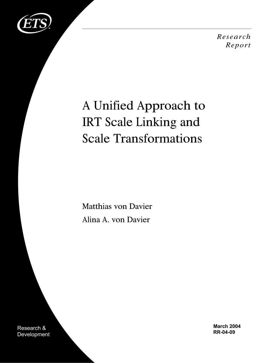 A A Unified Approach to IRT Scale Linking and Scale Transformations_第1页