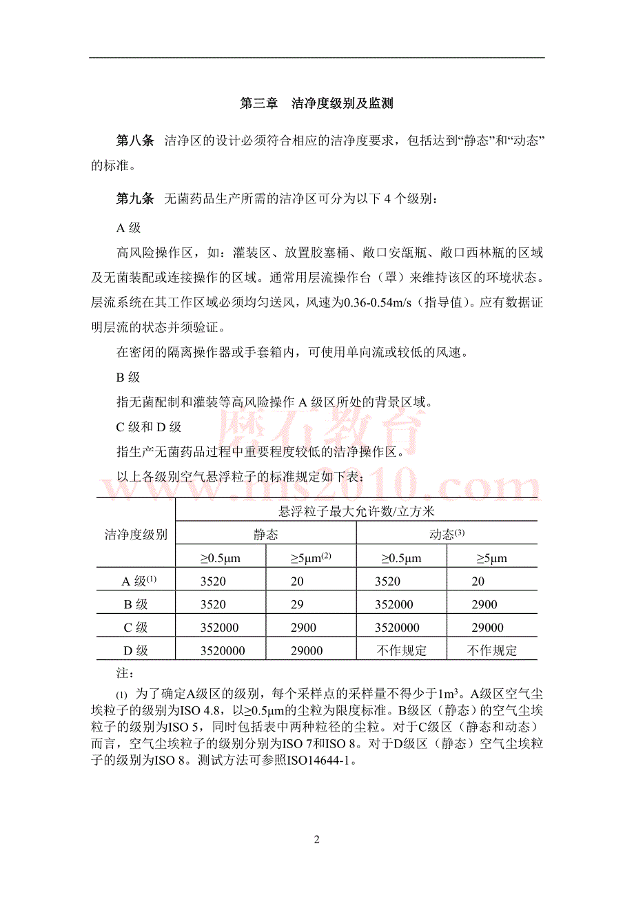 药品生产质量管理规范（2010年修订）GMP 附录1+无菌药品附.._第2页