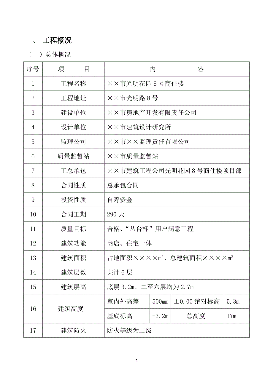 光明花园8号商住楼施工组织设计方案_第3页