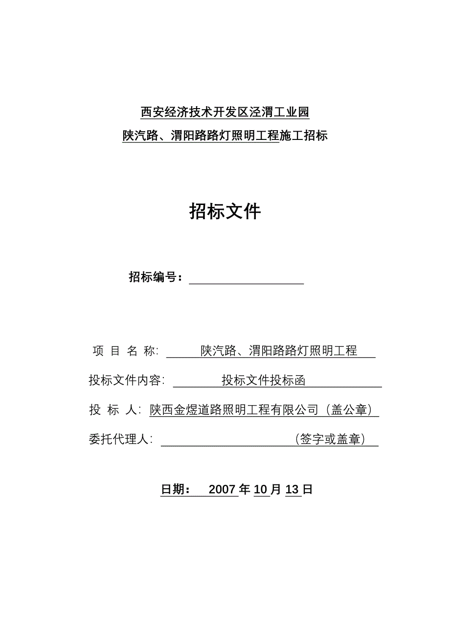 开发区路灯照明工程施工组织设计_第1页