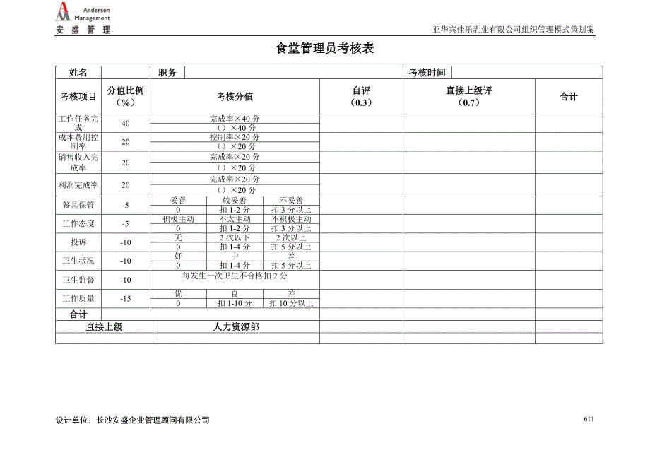 亚华乳业党委考核表_第4页