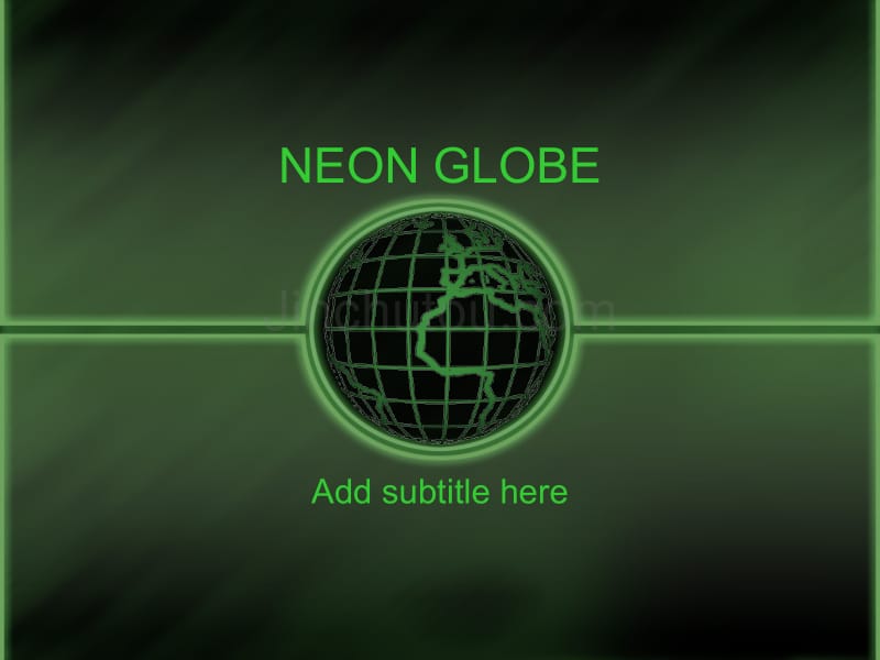 neon_globe－技术类PPT模板_第1页