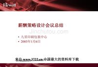 翰威特深圳九星人力资源项目全案资料H：薪酬设计PPT 页