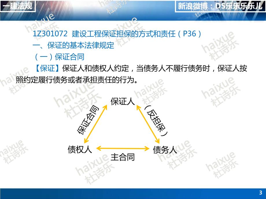 2016一级建造师 建设工程法规及相关知识（杜诗乐）2_第3页