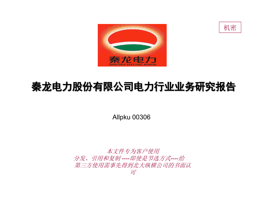 秦龙电力股份有限公司电力行业业务战略报告_第1页
