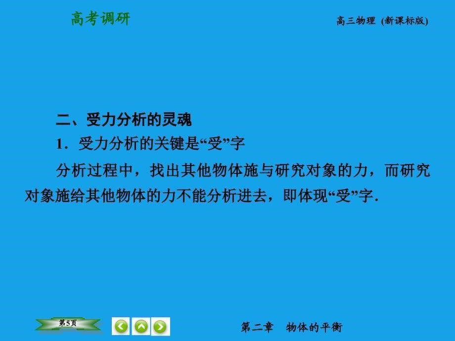 （高考调研）2015高考物理总复习 2-4专题 物体的受力分析课件 新人教版_第5页