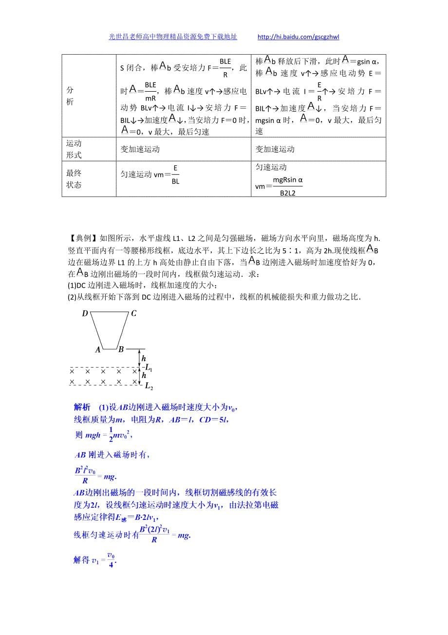 2013版物理一轮精品复习学案 9.3 电磁感应规律的综合应用（选修3-2）_第5页