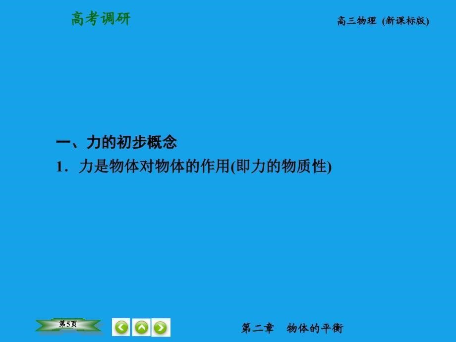 （高考调研）2015高考物理总复习 2-1重力 弹力课件 新人教版_第5页