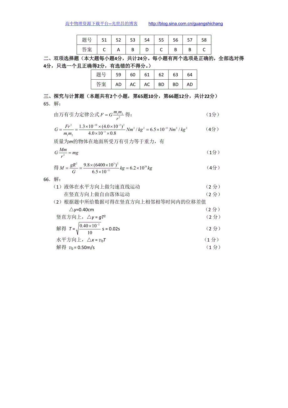 物理（文）卷2017年河北省高一下学期期中考试（2015.04）_第4页
