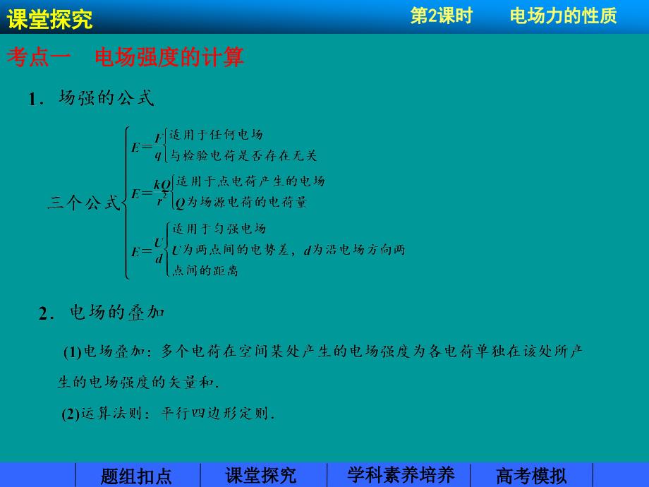 （步步高）（浙江专用）2015高考物理大一轮复习 第六章 第2课时电场力的性质课件_第3页