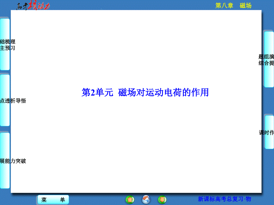 （核动力）2016年高三物理一轮复习第八章 磁场第2单元 磁场对运动电荷的作用_第1页