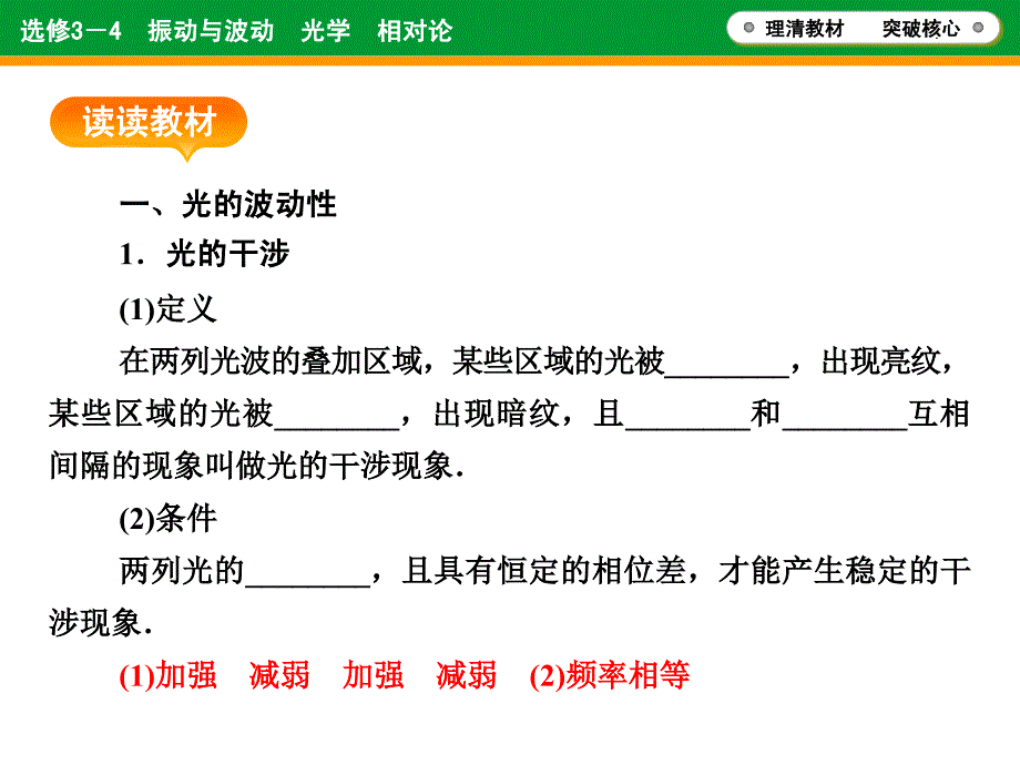 （名师伴你行）2016年高考物理一轮复习（课件+练习）选修3-4 振动与波动 光学 相对论 第4单元_第4页