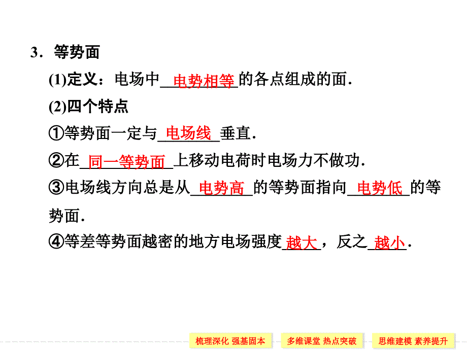 （导与练）2015年高三物理大一轮复习（人教版适用）课件第6章 第2讲 电场的能的性质（梳理深化，多维课堂，65张PPT）_第4页