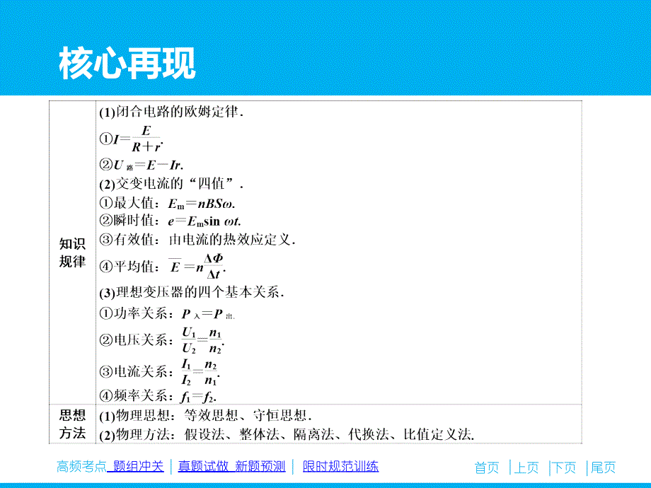 （高考复习指导）2016年高三物理二轮复习（课件）专题十一 恒定电流和交变电流_第3页