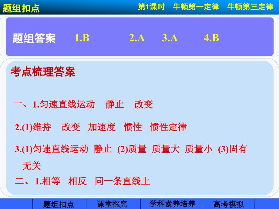 （2015步步高）2015年高考一轮复习（题组扣点+课堂探究+学科素养培养）第三章 牛顿运动定律 第1课时_第2页