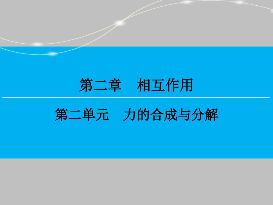 （创新大课堂）2016年高三一轮复习课件 第二章 第二单元 力的合成与分解_第1页