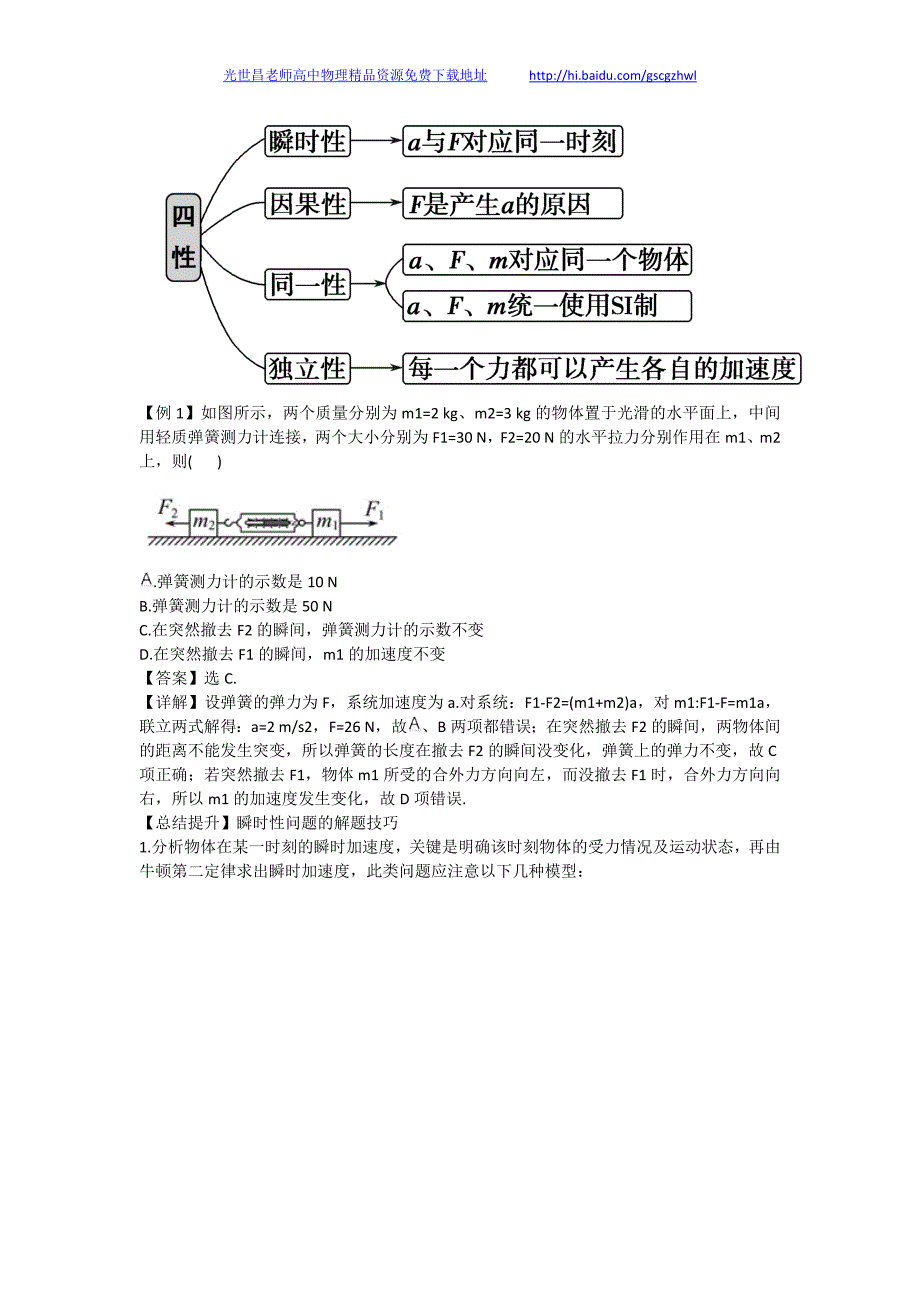 2013版物理一轮精品复习学案 3.2 牛顿第二定律、两类动力学问题（必修1）_第2页