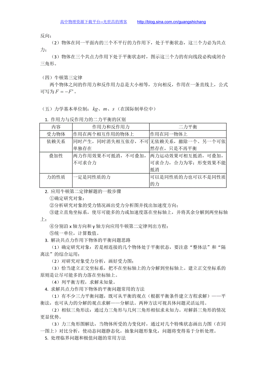 高考物理重点专题突破专题03 牛顿运动定律总结_第2页