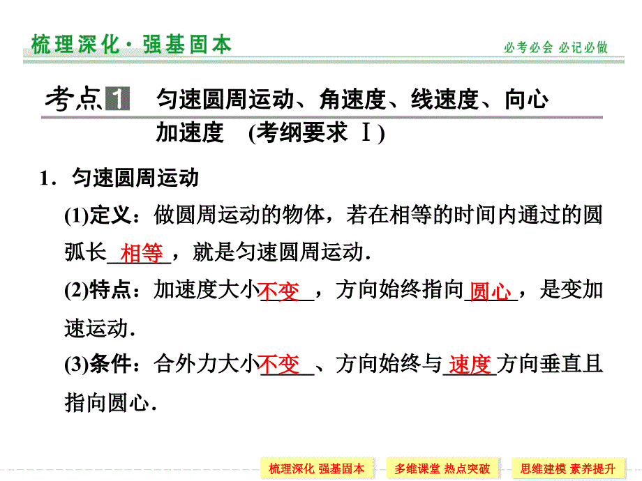 （导与练）2015年高三物理大一轮复习（人教版适用）课件第4章 第3讲 圆周运动的规律及其应用（梳理深化，多维课堂，50张PPT）_第2页