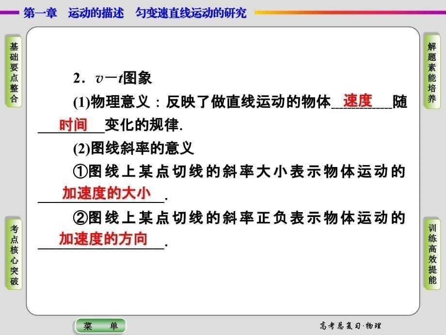 导学教程2015高三物理一轮课件1-3运动图象 追及相遇问题_第5页