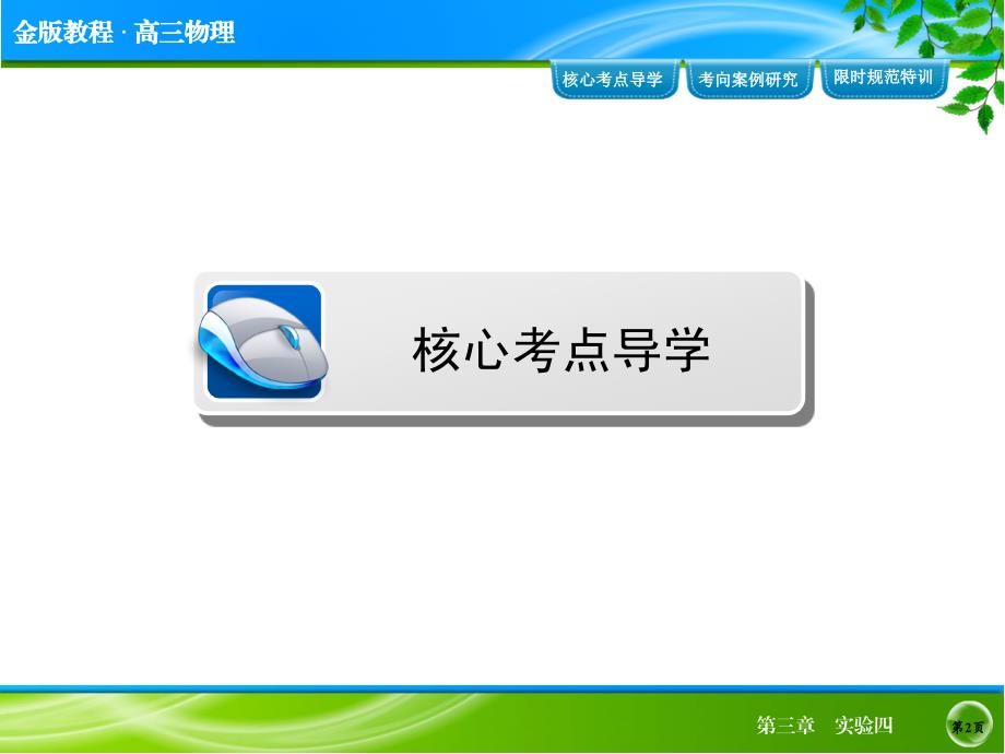 金版教程2014年高考物理金版课件实验4验证牛顿运动定律_第2页