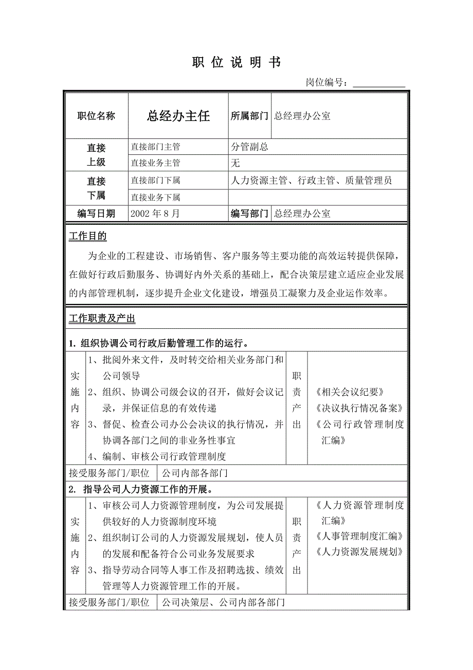 河南天城置业－职位说明书集团资本运营分析报告总经办_第2页