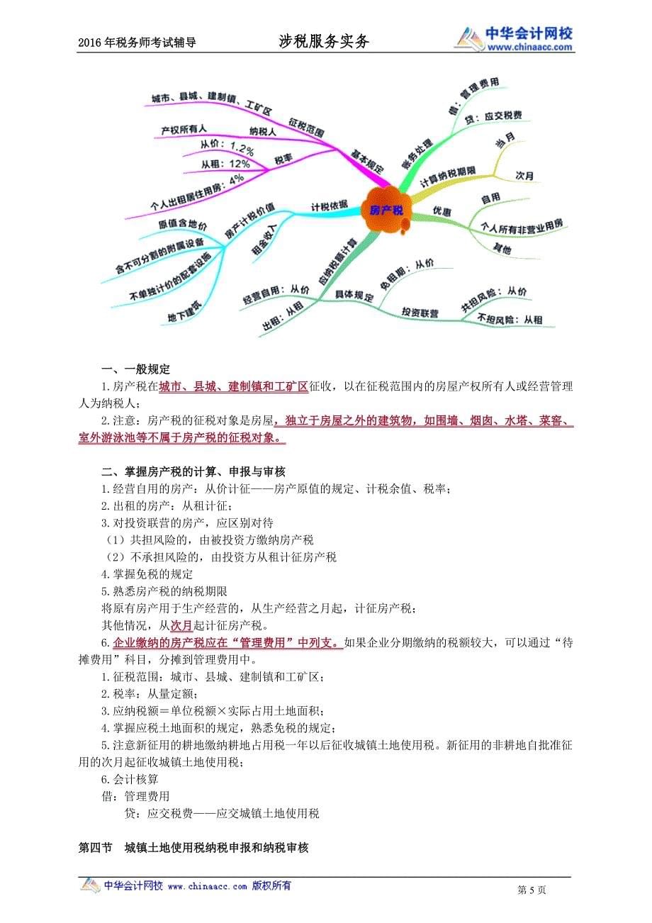 税务师串讲---其他税种纳税申报和纳税审核_第5页