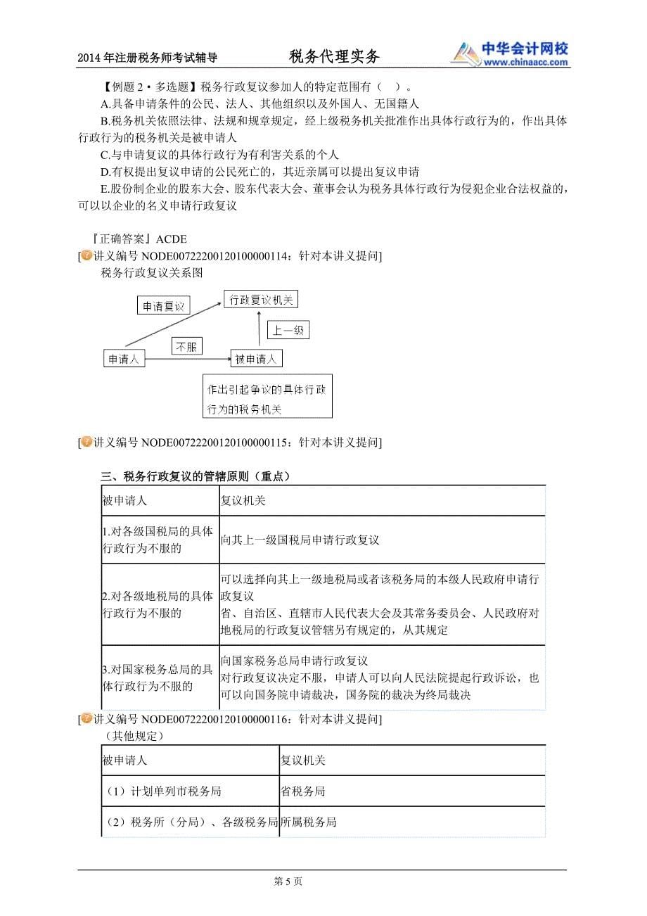 税法知识整理---税务行政复议代理_第5页