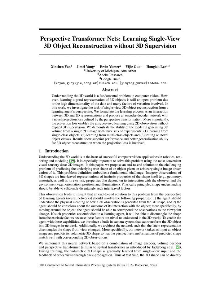 perspective-transformer-nets-learning-single-view-3d-object-reconstruction-without-3d-supervision