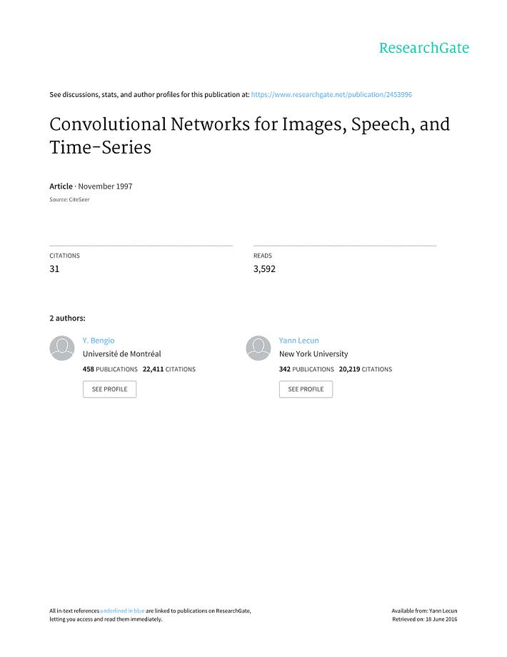 Convolutional networks for images, speech, and time series