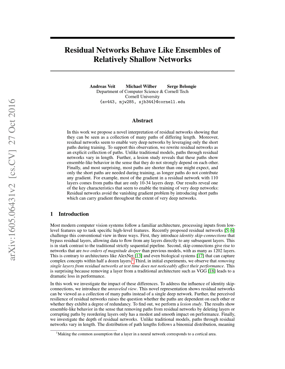 Residual Networks Behave Like Ensembles of_第1页