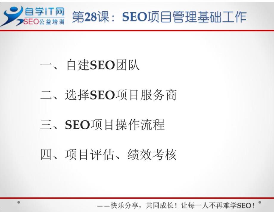 【SEO入门】第二十八课：SEO项目管理基础工作【PPT】_第2页