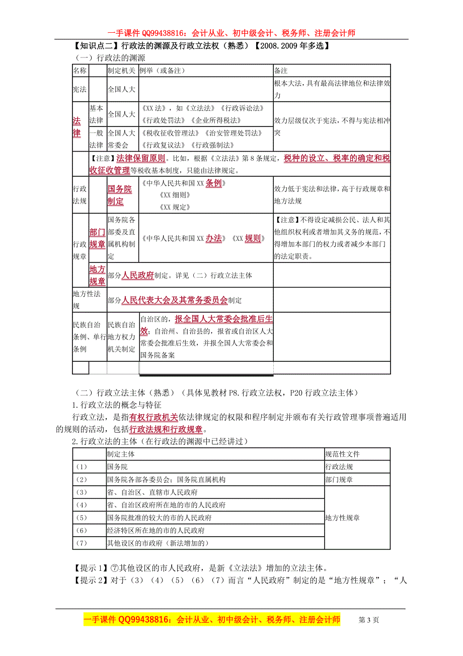 2016税务师涉税服务相关法律李素贞强化班讲义--- 行政法基本理论 (2)_第3页