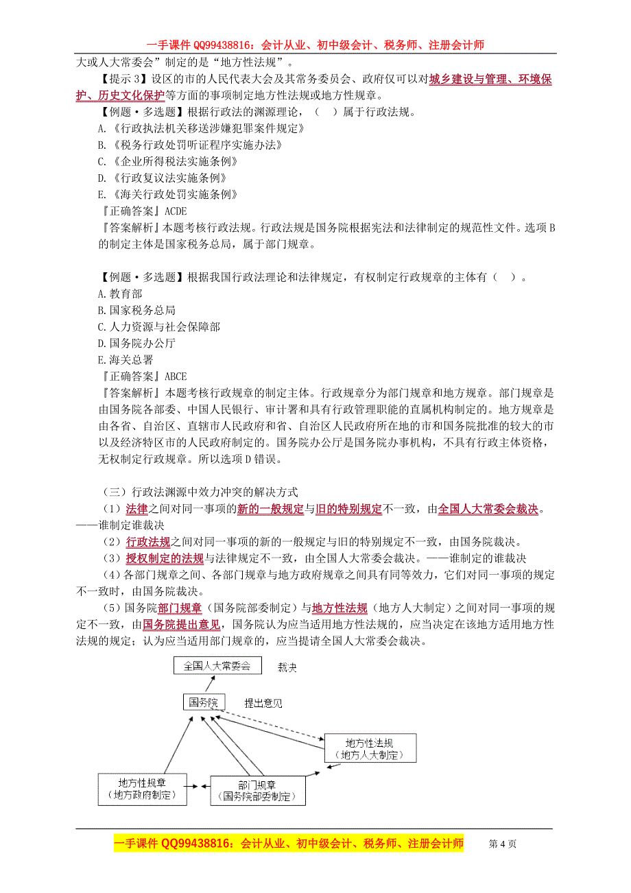 2016税务师涉税服务相关法律李素贞强化班讲义--- 行政法基本理论 (2)_第4页