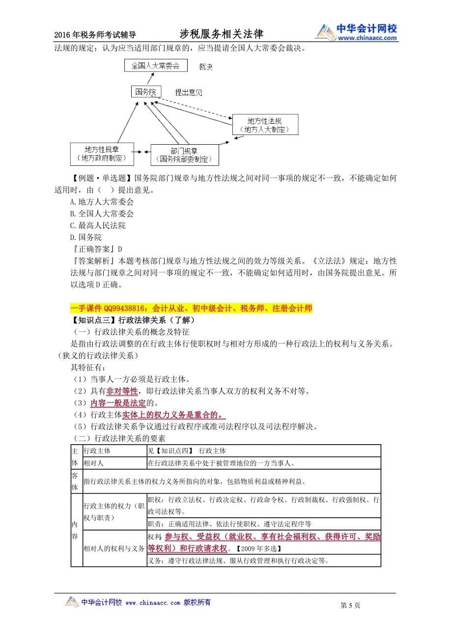 2016税务师涉税服务相关法律李素贞强化班讲义--- 行政法基本理论_第5页