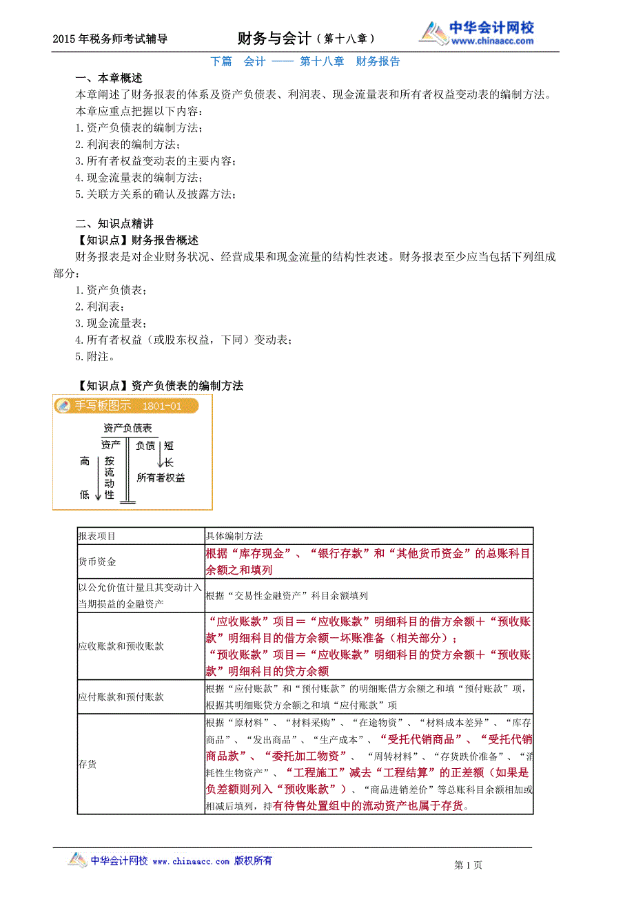 财务与会计复习讲义--- 财务报告_第1页