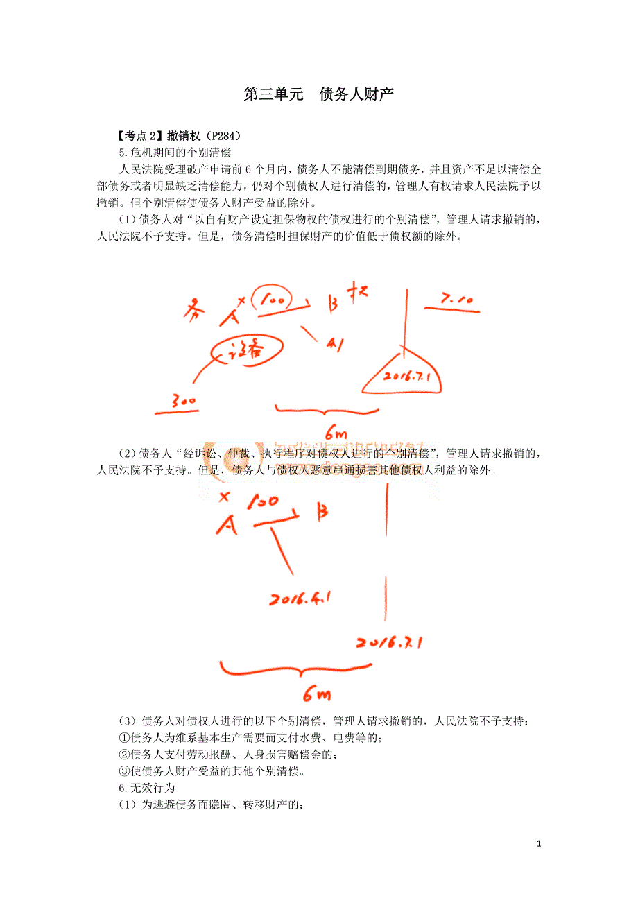 2016税务师涉税服务相关法律郭守杰基础班讲义--- 债务人财产_第1页